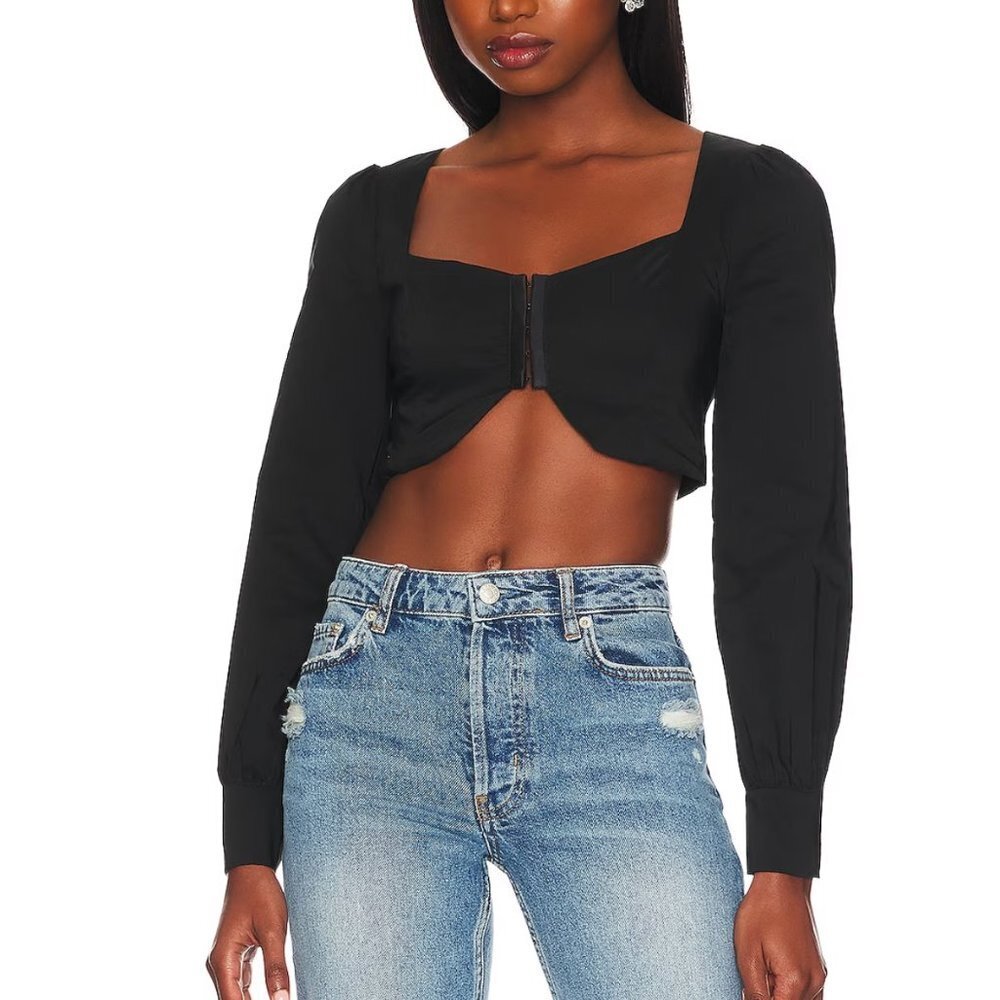 NWT MORE TO COME Nikita Crop Top in Black small